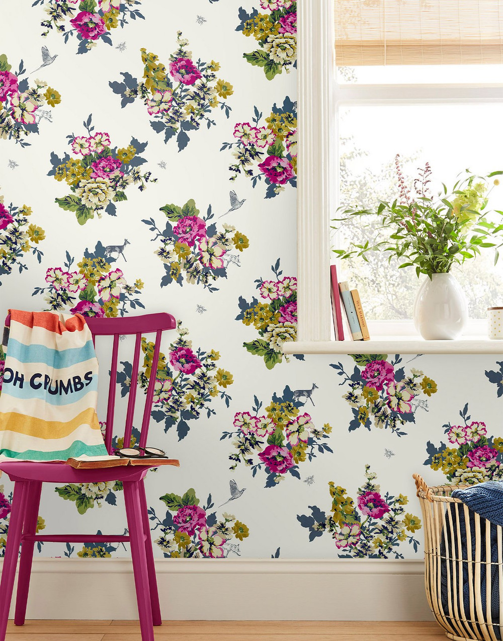 Joules Floral Creme Wallpaper