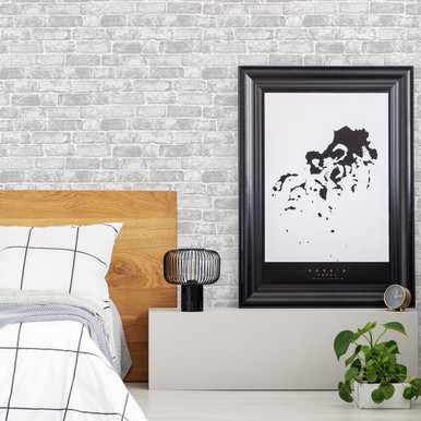 Fresco White Brick Wallpaper