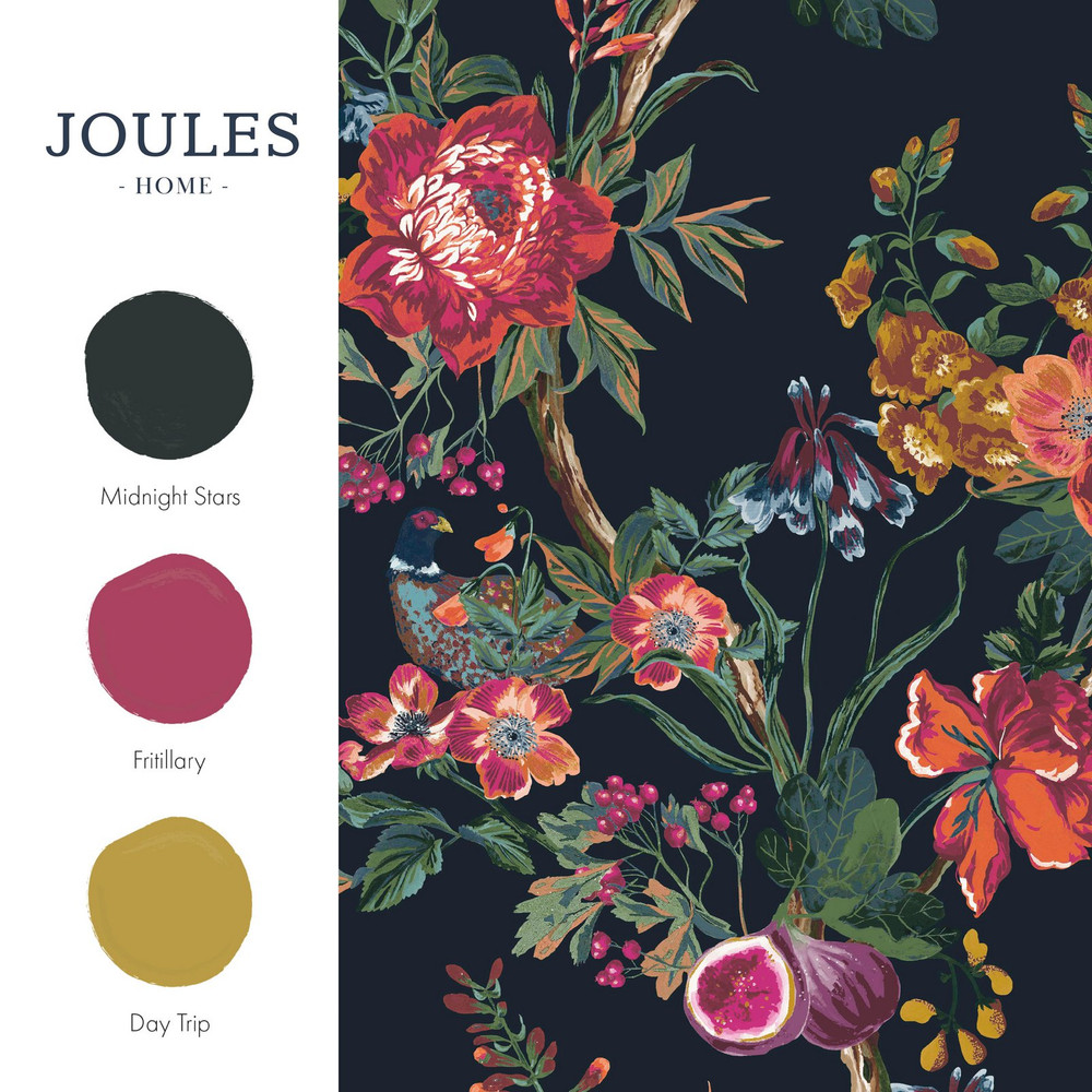 Joules Forest Chinoiserie French Navy Wallpaper