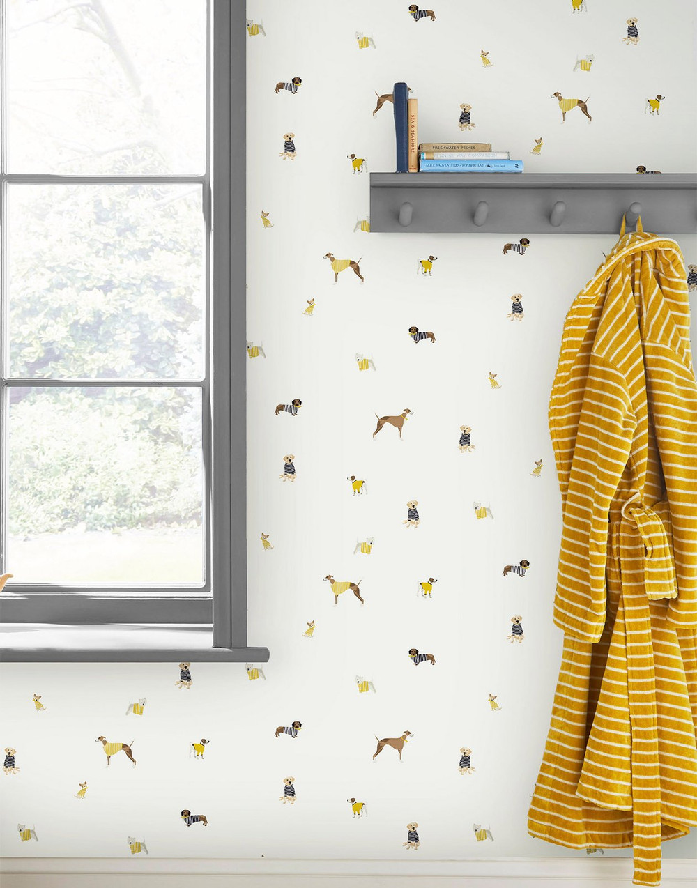 Joules Harbour Dogs Creme Wallpaper