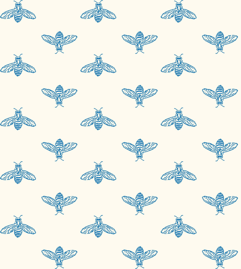Joules Block Print Bee Blue Haze Wallpaper - 118545_TILE_01.jpg