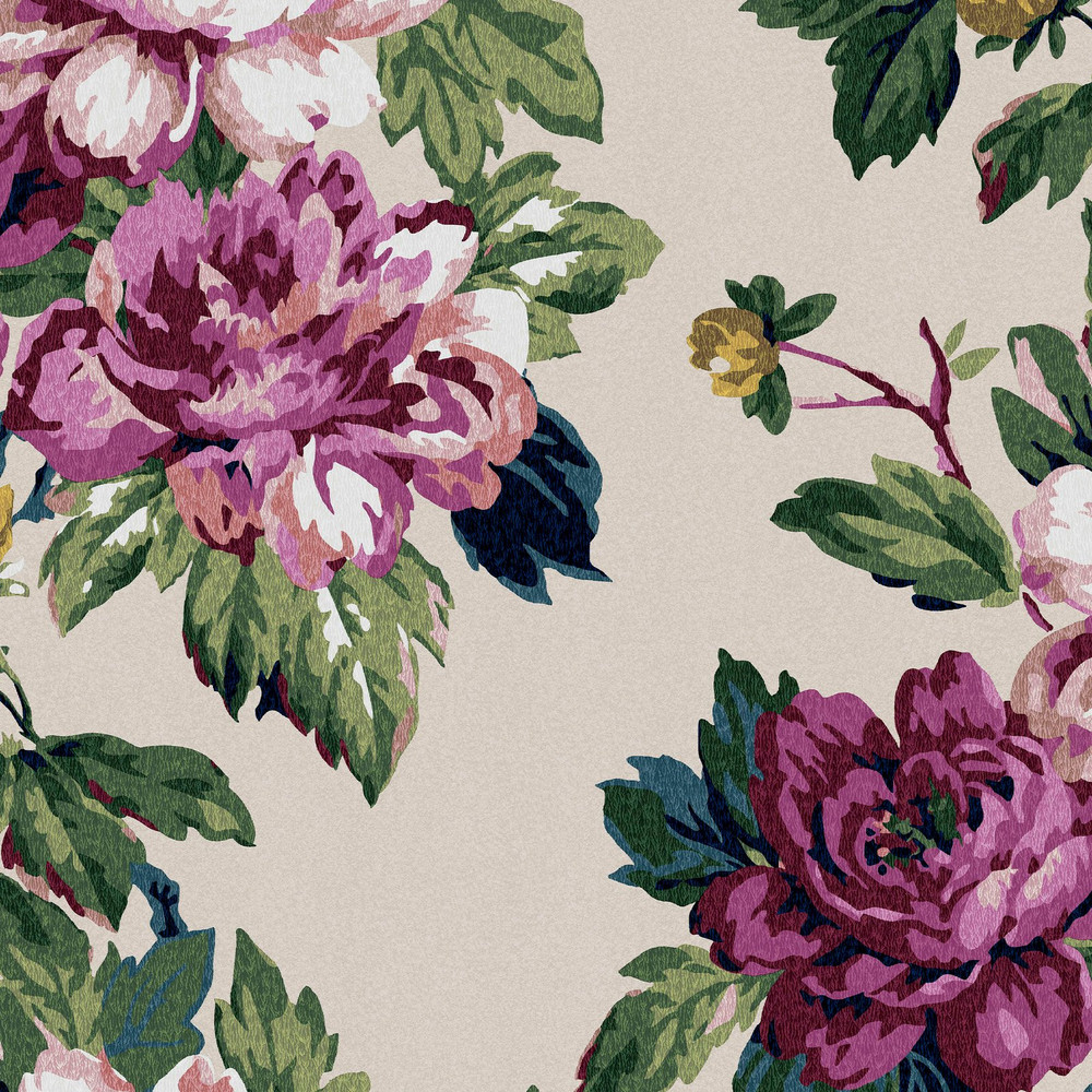 Joules Invite Floral Creme Wallpaper