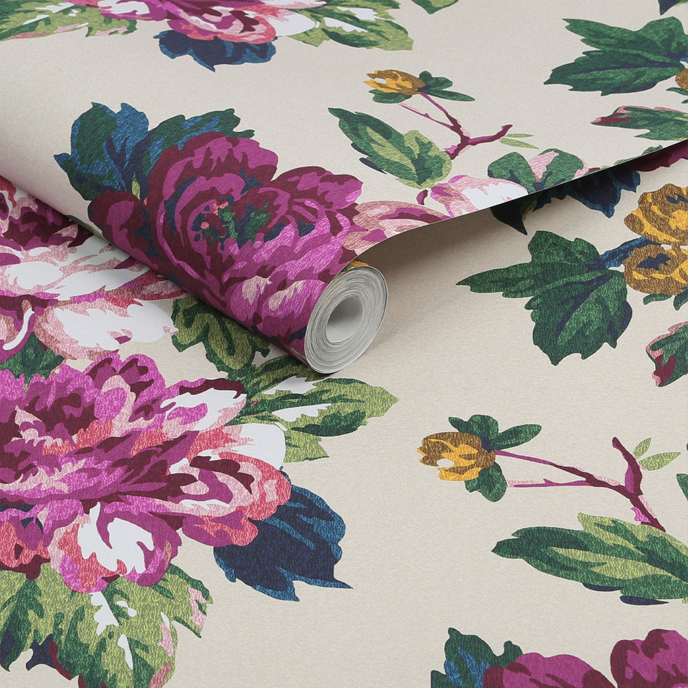 Joules Invite Floral Creme Wallpaper