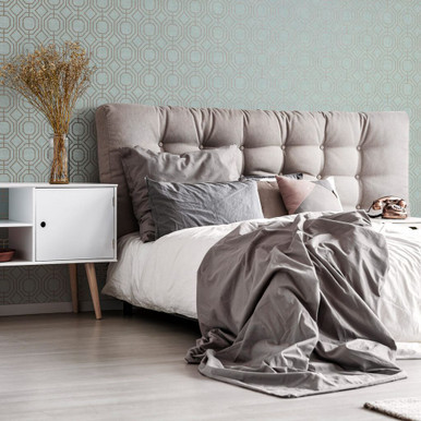 luxe geo duck egg wallpaper