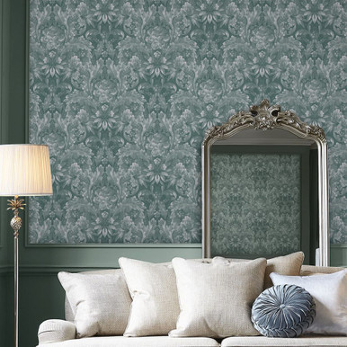 Laura Ashley Apolline Jade Green Wallpaper