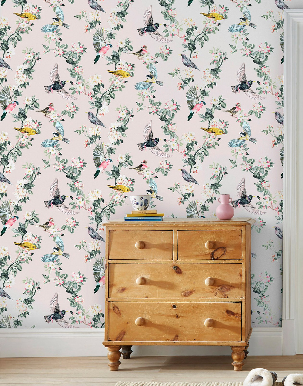 Joules Handford Garden Birds Antique Creme Wallpaper