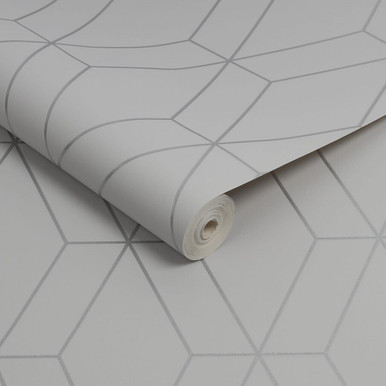 diamond geo grey silver wallpaper
