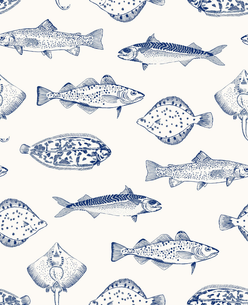 Joules Name The Plaice Coast Blue Wallpaper