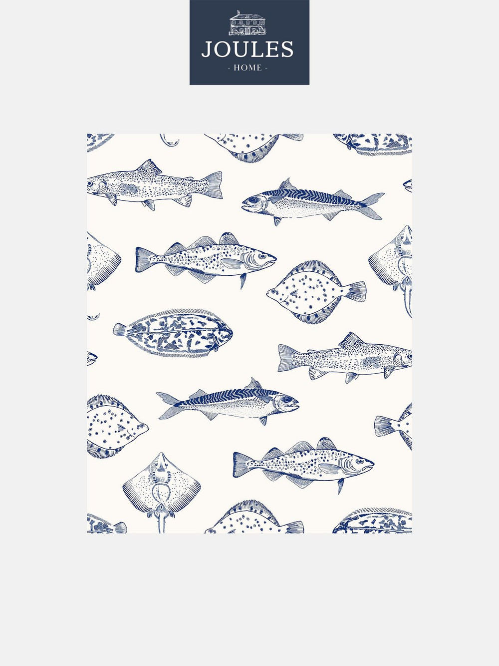 Joules Name The Plaice Coast Blue Wallpaper
