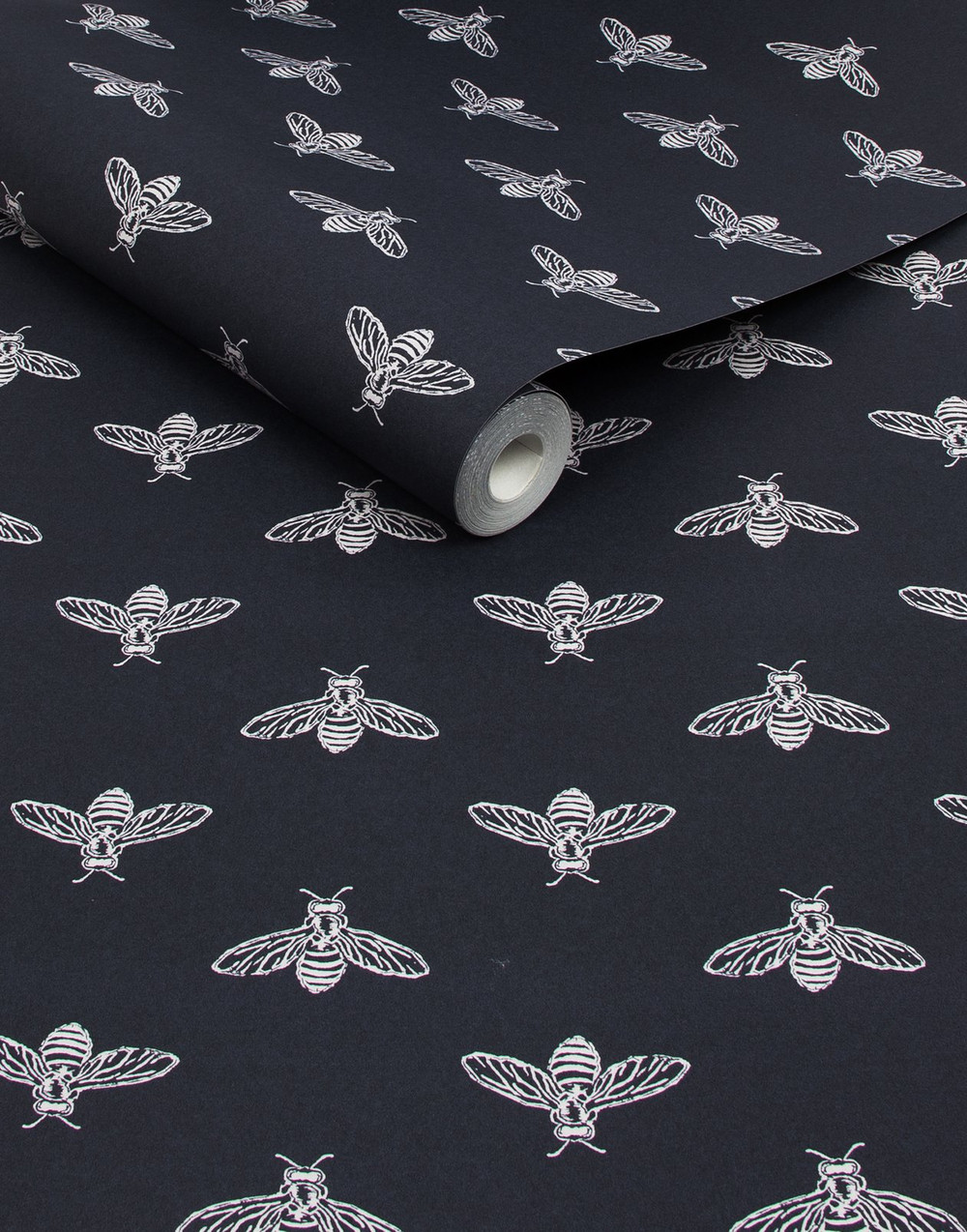 Joules Block Print Bee French Navy Wallpaper