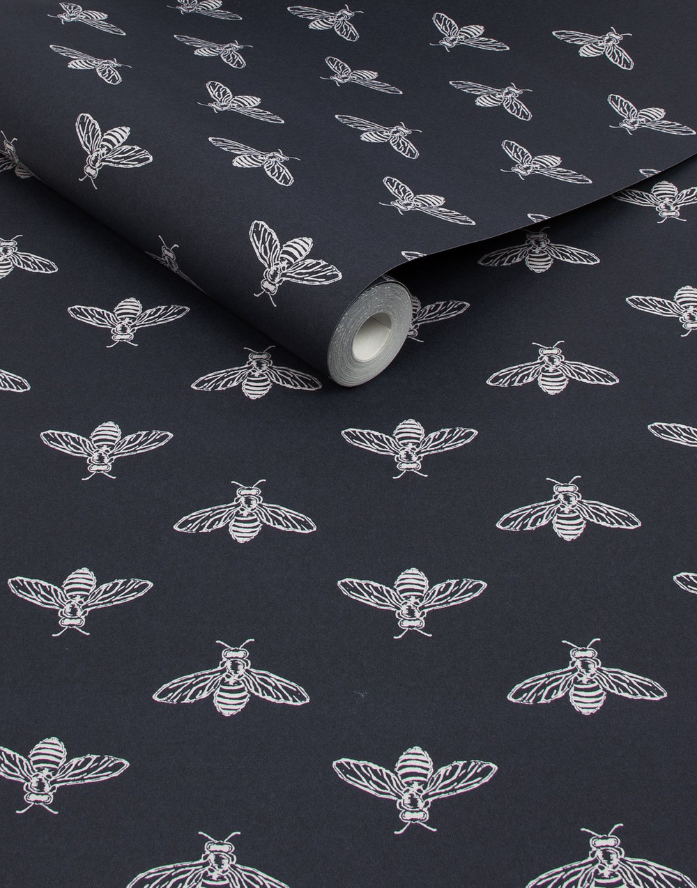 Joules Block Print Bee French Navy Wallpaper