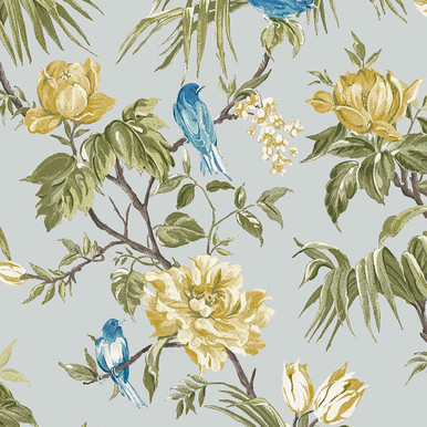 next birds & blooms grey wallpaper