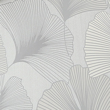 Gingko Leaves Silver Wallpaper