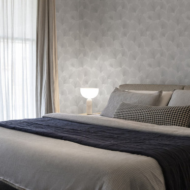 Gingko Leaves Silver Wallpaper