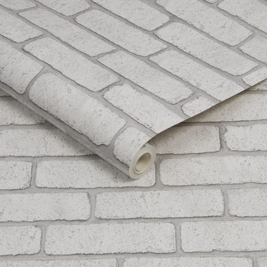 mica brick white wallpaper
