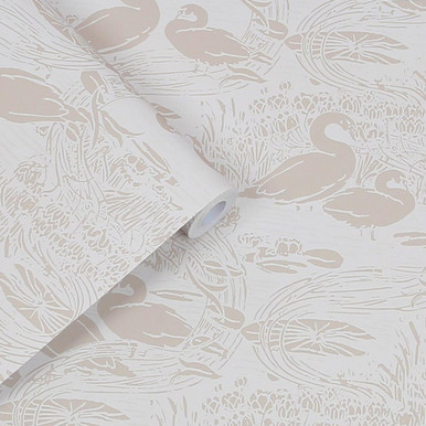laura ashley swans dove grey wallpaper