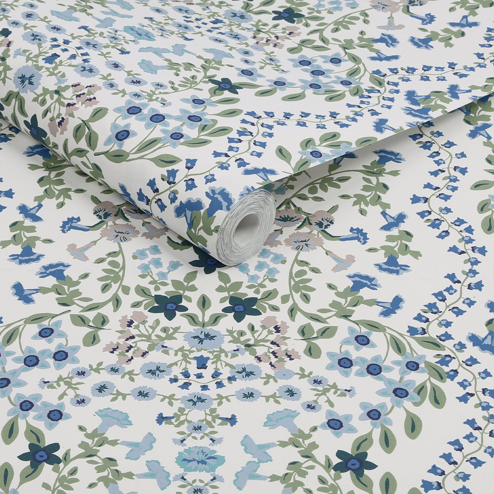 Joules Symmetrical Trellis Ditsy Creme Wallpaper