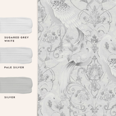 Laura Ashley Tregaron Silver Wallpaper