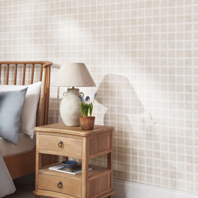 Next Gingham Natural Wallpaper - 124904_ROOMSET_GINGHAM NATURAL_01.jpg