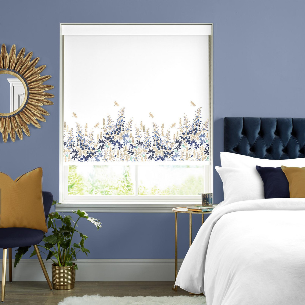 Wisteria White Roller Blind by Sara Miller