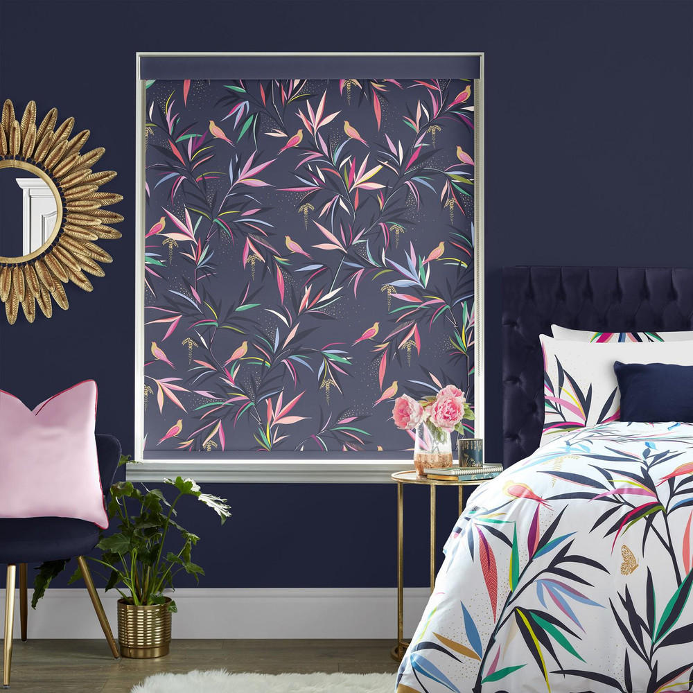 Bamboo Smokey Blue Roller Blind by Sara Miller