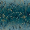 Meadow Grass Teal & Soft Gold Wallpaper Meadow Grass Teal & Soft Gold Wallpaper