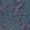 Scattered Leaves Blue And Copper Wallpaper Scattered Leaves Blue And Copper Wallpaper