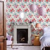 Cath Kidston Archive Rose Blue & Pink Wallpaper Cath Kidston Archive Rose Blue & Pink Wallpaper
