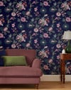 Joules Vine Cottage Floral Royal Navy Wallpaper Joules Vine Cottage Floral Royal Navy Wallpaper