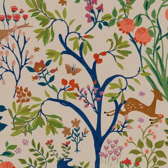 Joules Enchanted Woodland Antique Creme Wallpaper