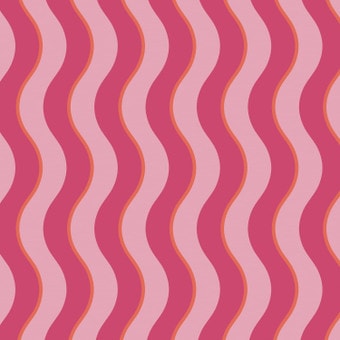 Making Waves Raspberry and Tangerine Wallpaper