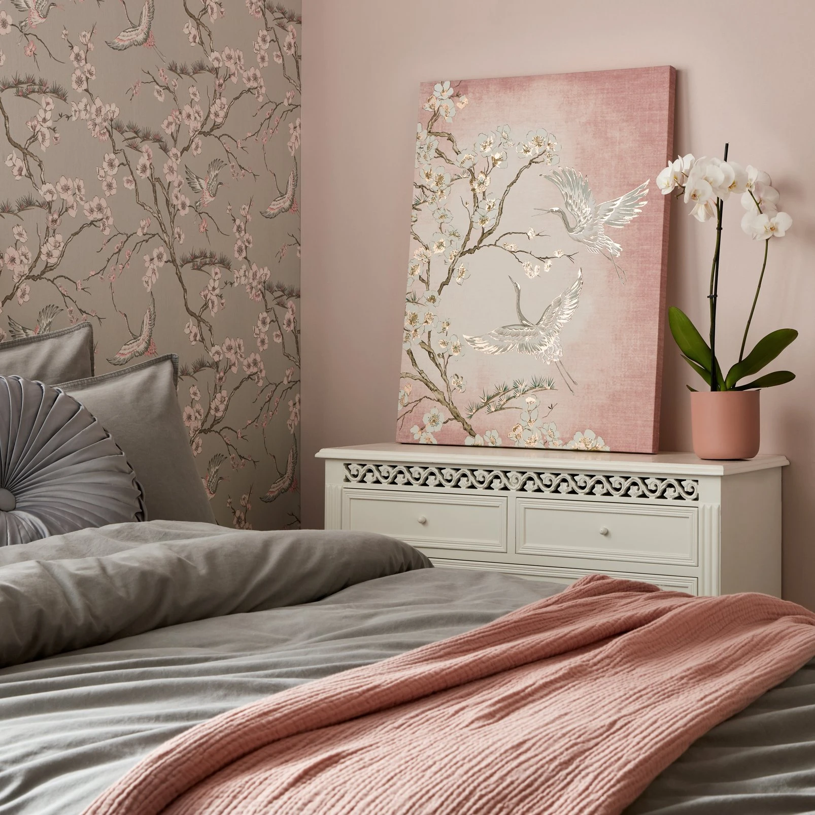 Graceful Cranes Canvas Wall Art