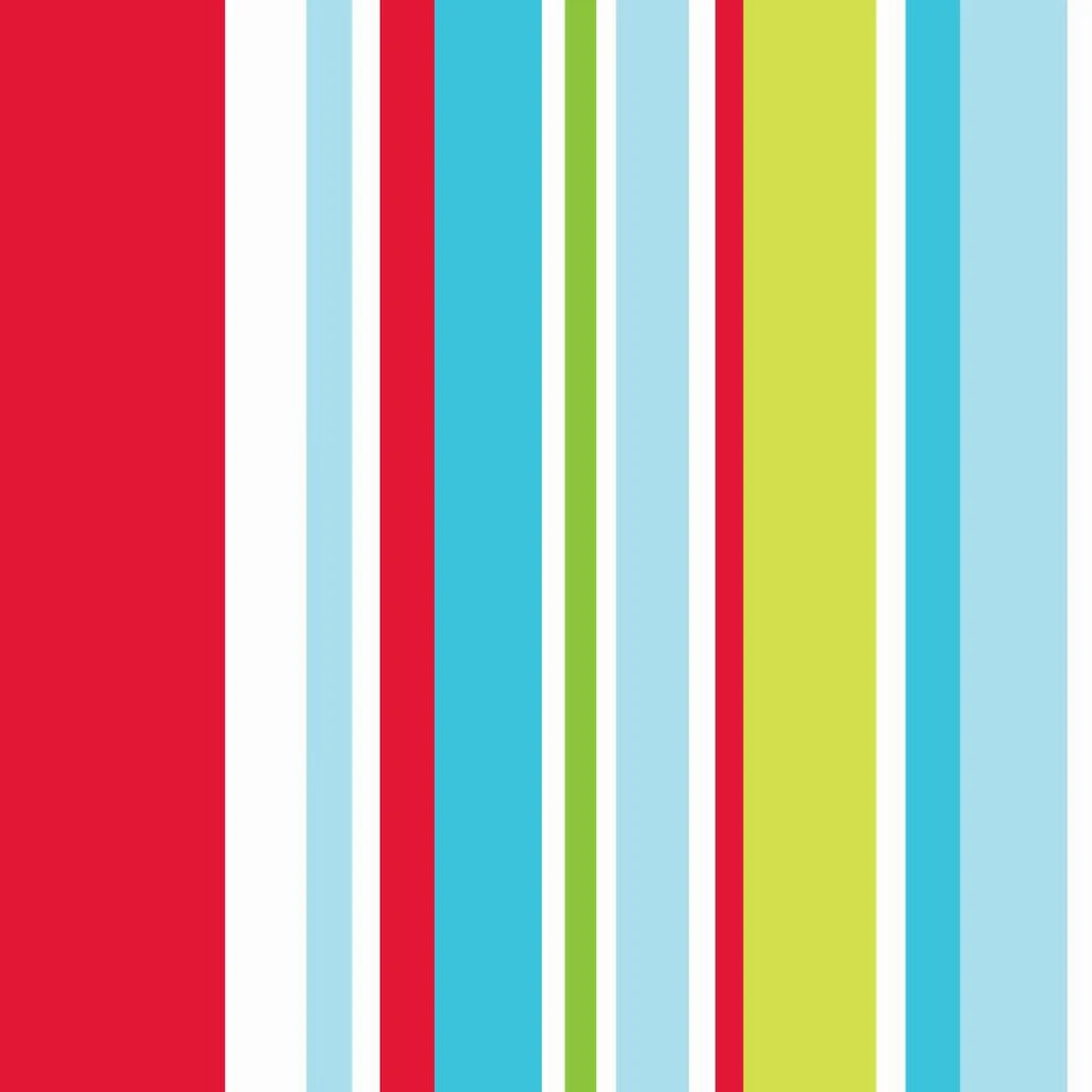 Long Island Stripe Red and Blue and Green Wallpaper