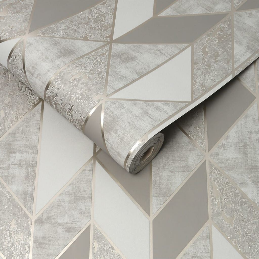 milan geo taupe wallpaper