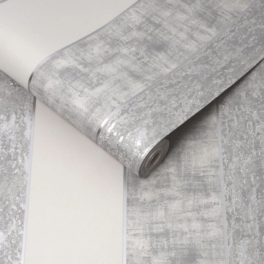 milan stripe silver wallpaper