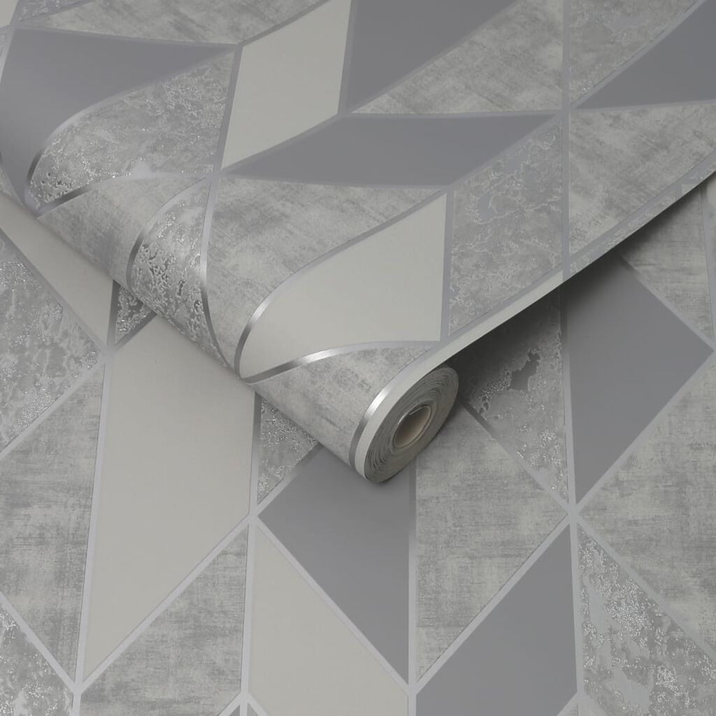 milan geo silver wallpaper