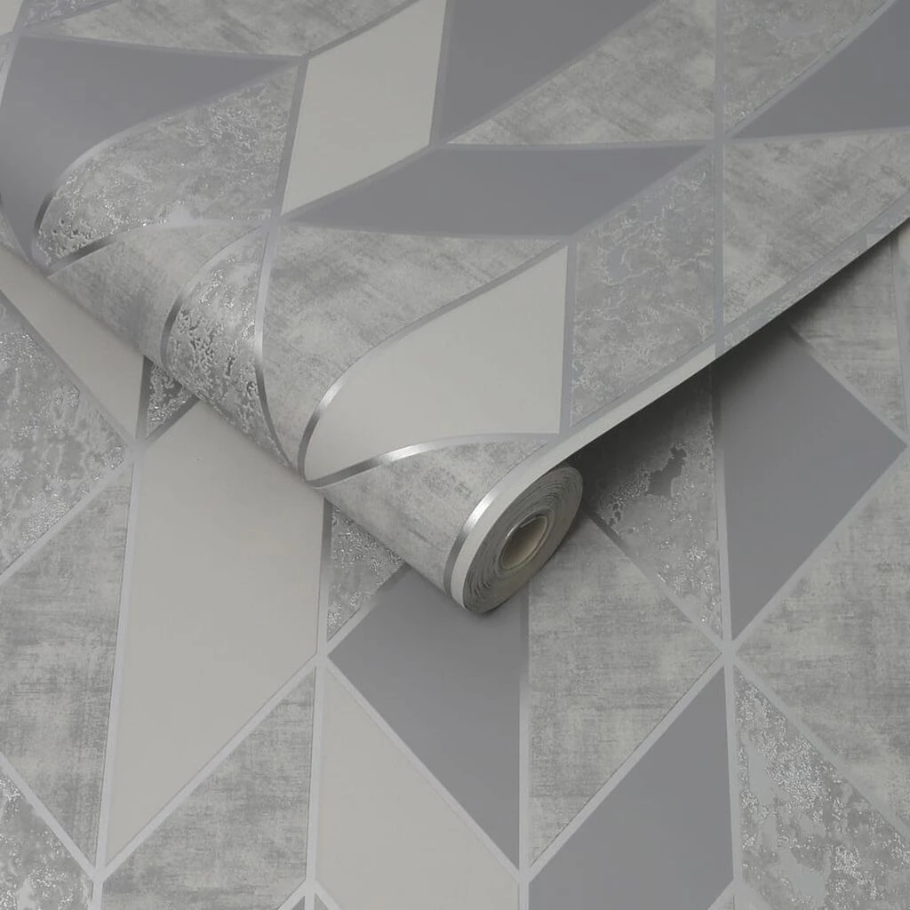 milan geo silver wallpaper