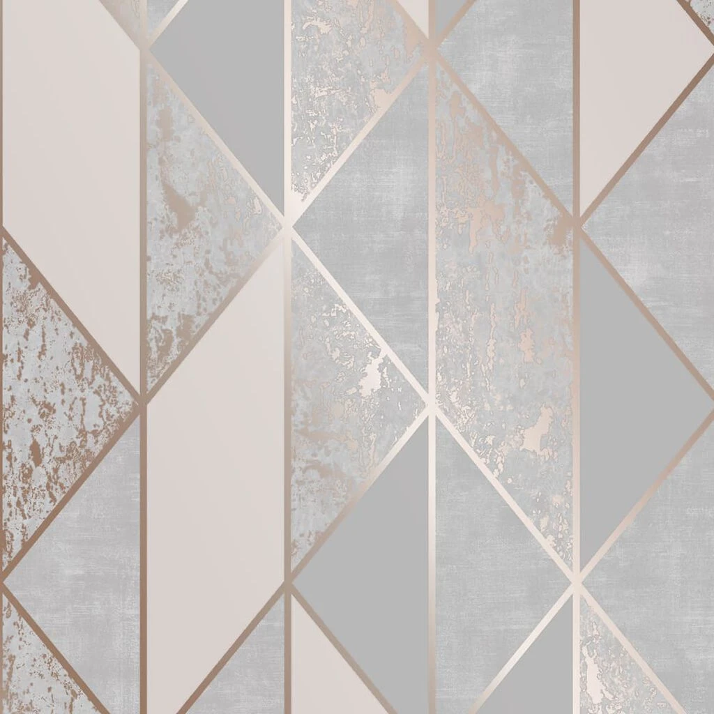 milan geo rose gold wallpaper