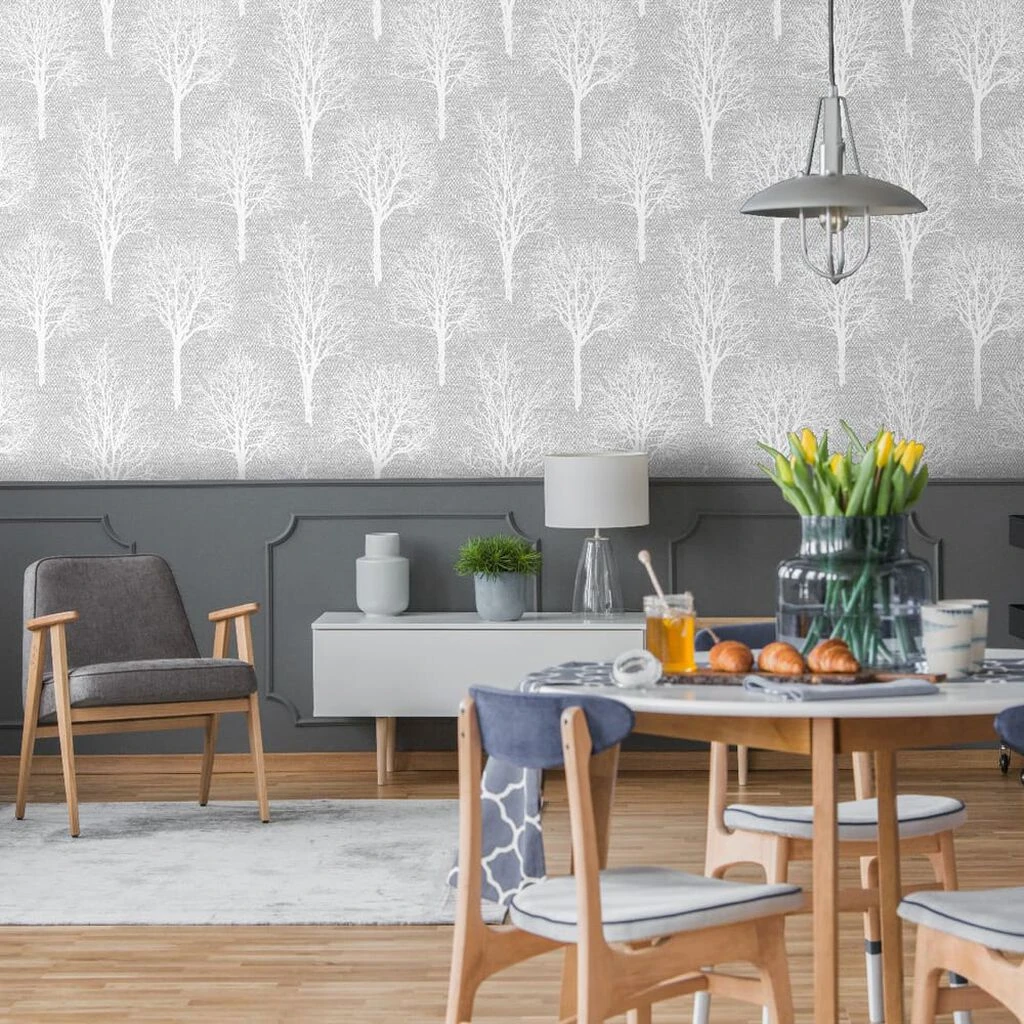 landscape dove grey wallpaper