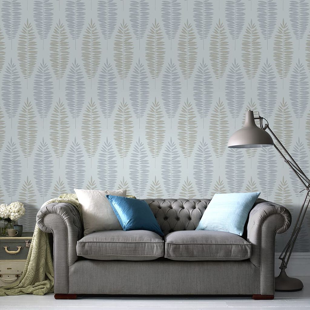 lucia duck egg wallpaper