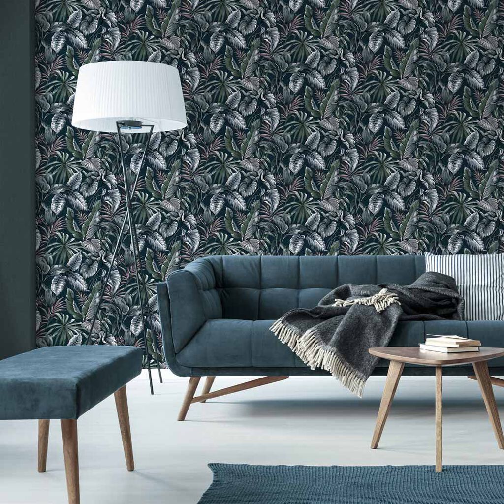 Leaves Exotique Green Wallpaper