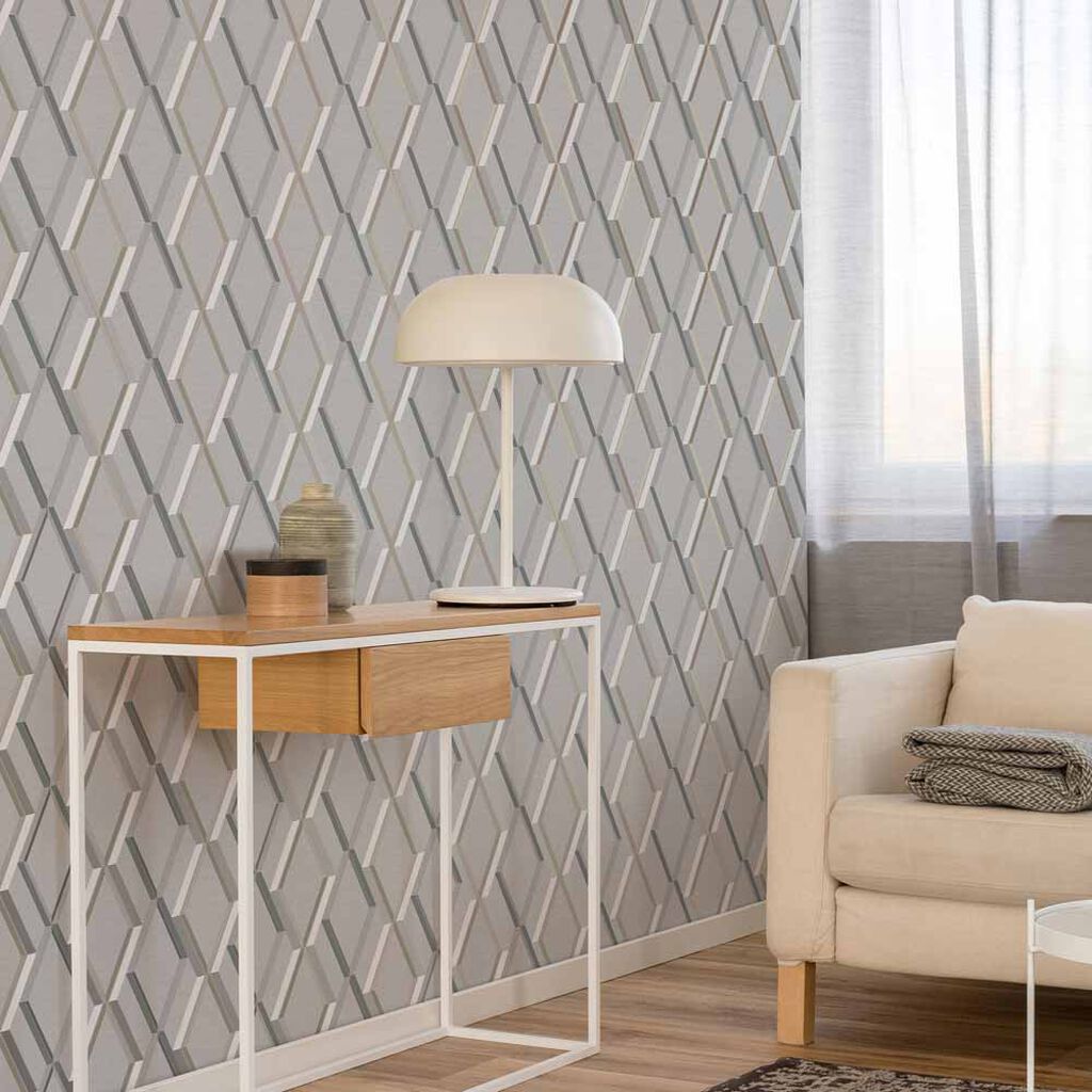 prestige geo grey wallpaper