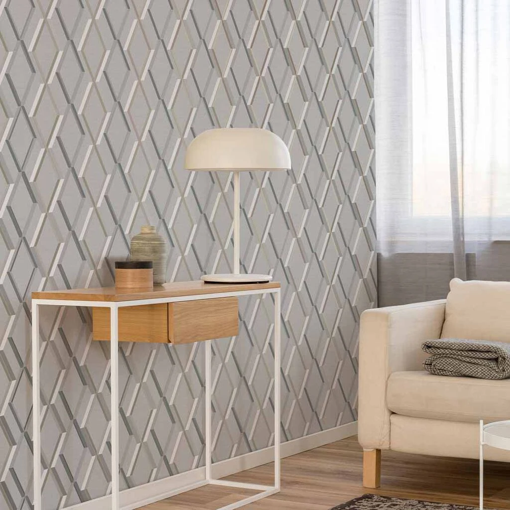 prestige geo grey wallpaper