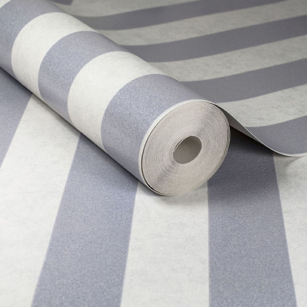 helen glitter stripe lilac & white wallpaper
