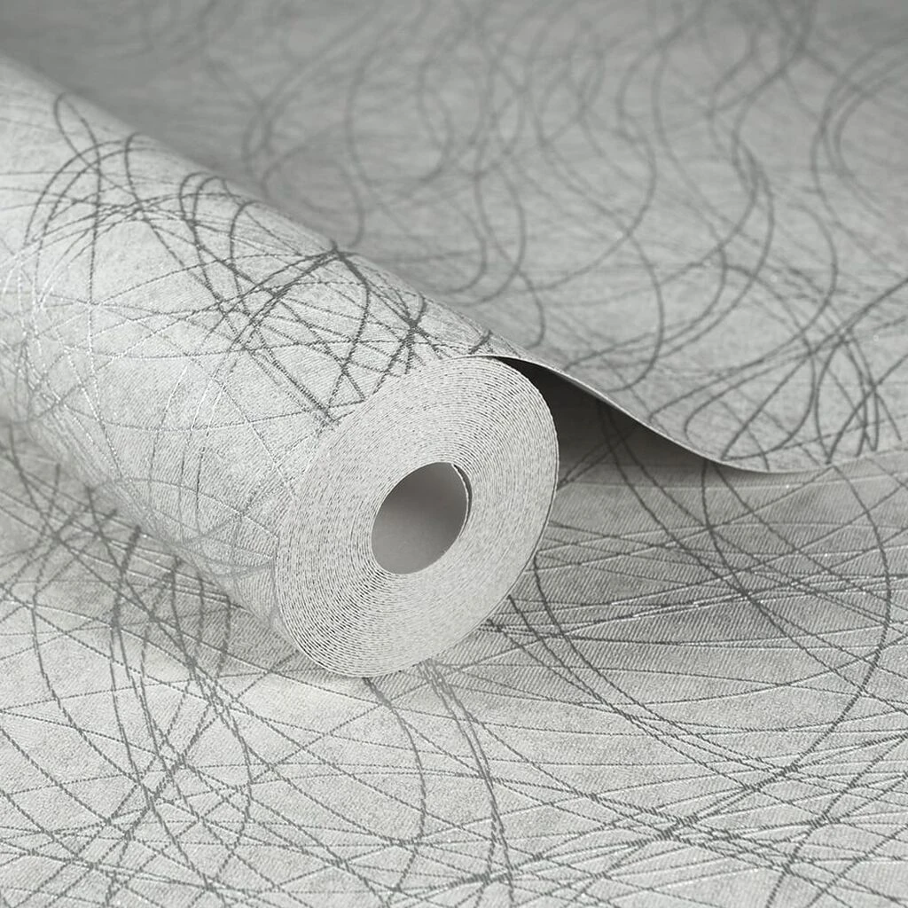 twist white and silver wallpaper