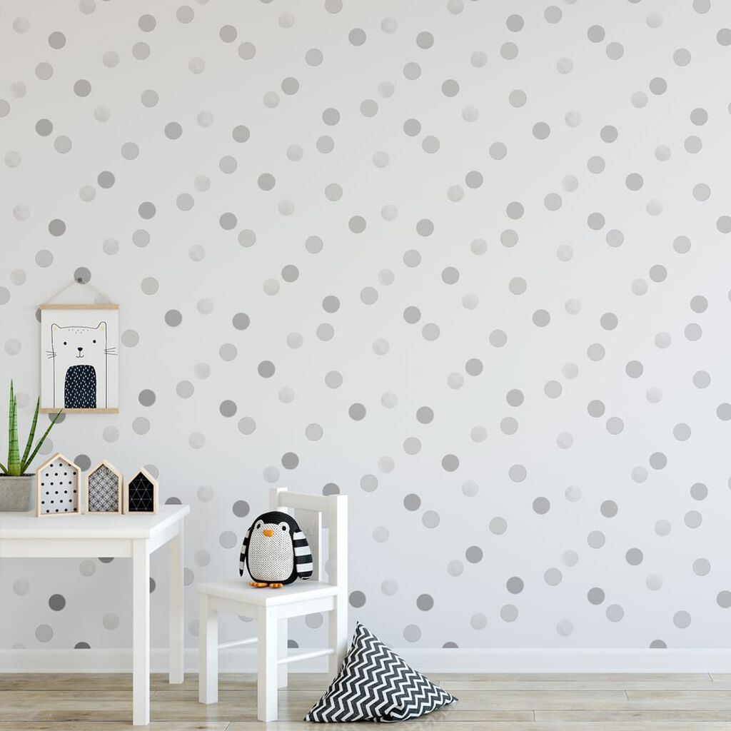 dotty polka silver wallpaper