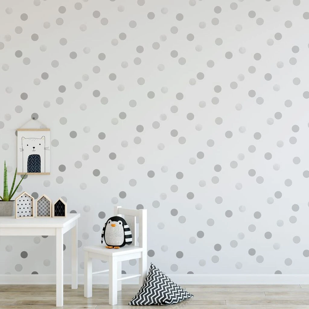 dotty polka silver wallpaper
