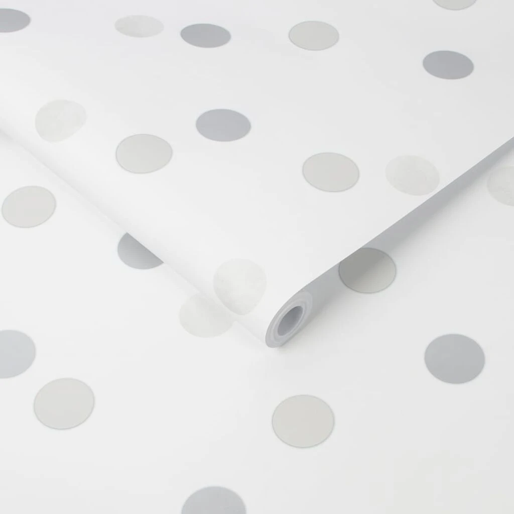 dotty polka silver wallpaper