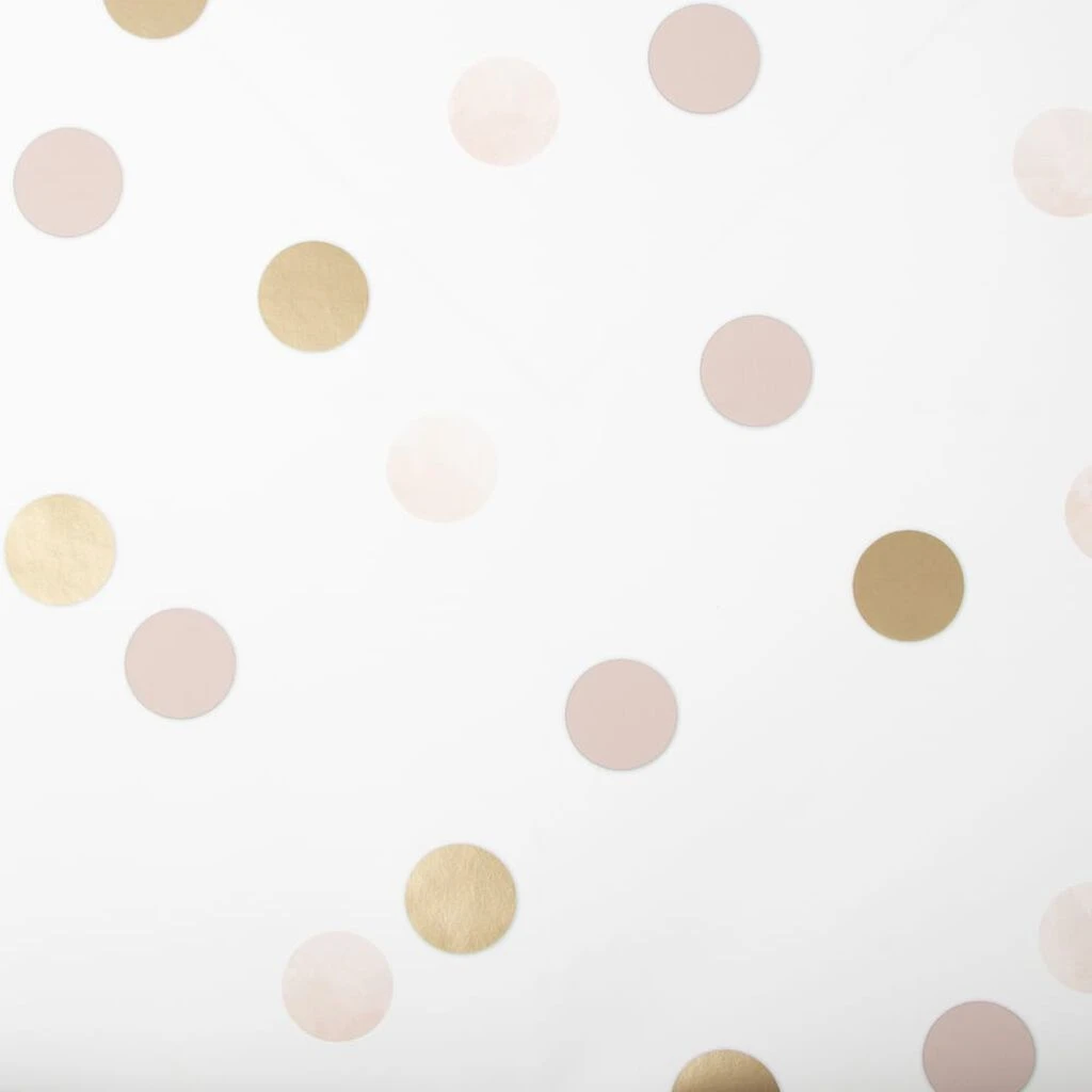 dotty polka pink & gold wallpaper
