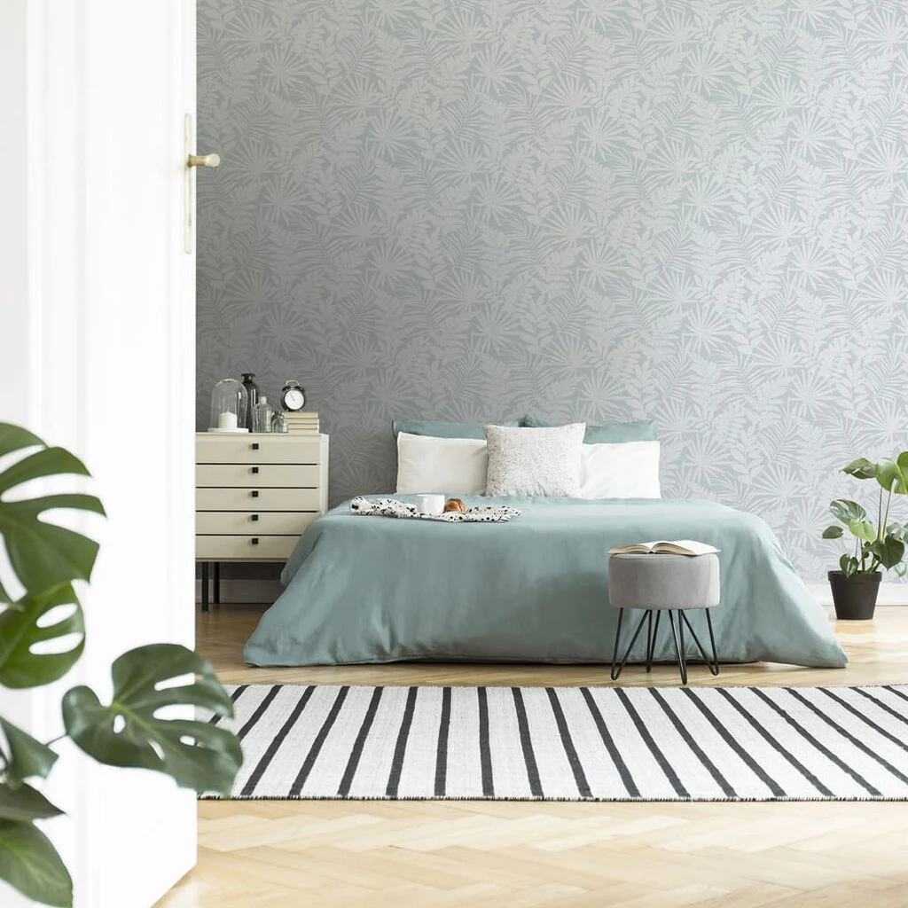 Fern Duck Egg Wallpaper